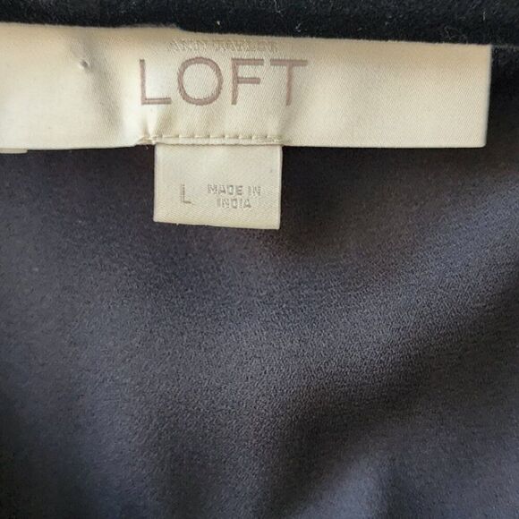 Loft Sleeveless Blouse | Black Cut Out | Women's Large, Washable - Picture 7 of 8